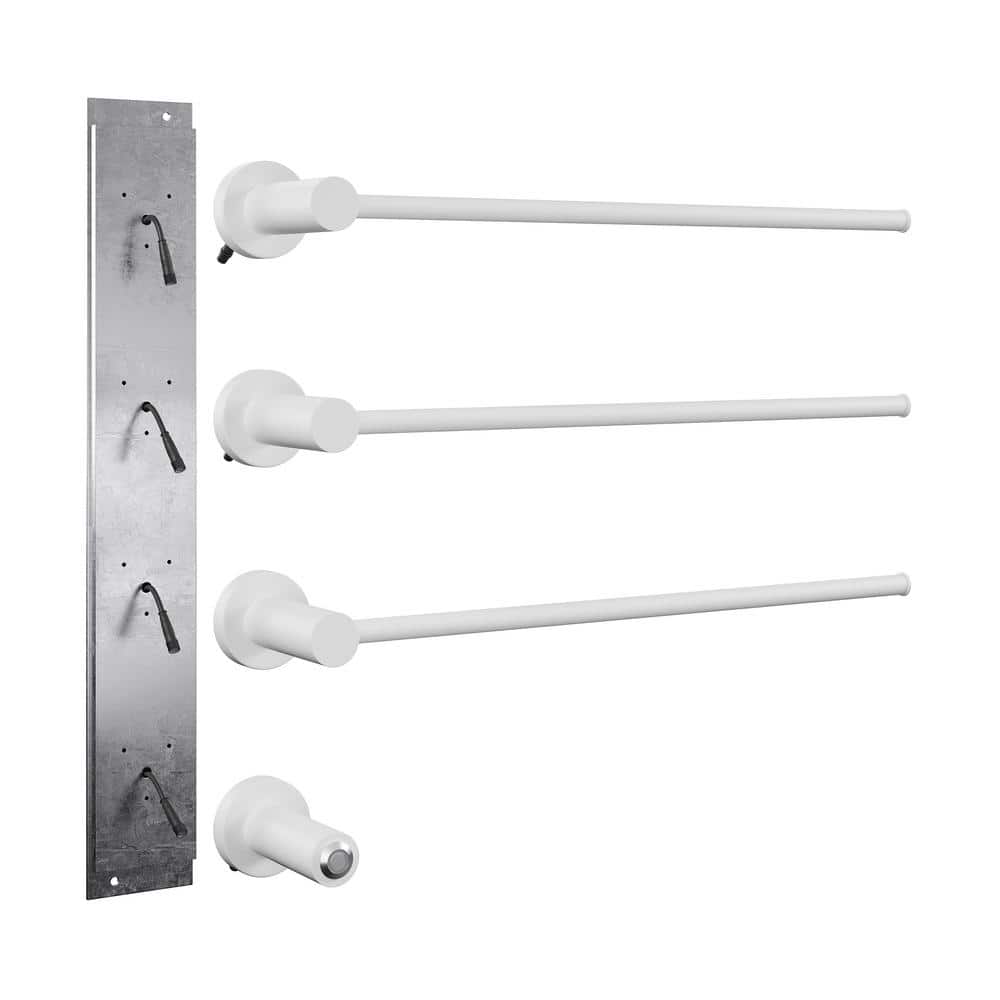 Matte White 3-Bar Wall Mounted Electric Towel Warmer