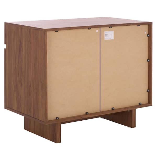 SAFAVIEH Quaid Walnut/Brass 1-Drawer Nightstand NST3104A - The