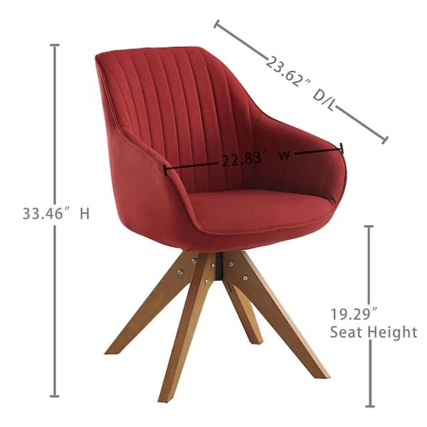 Art Leon Arthur Red Fabric Mid Century, Red Wooden Chair Legs
