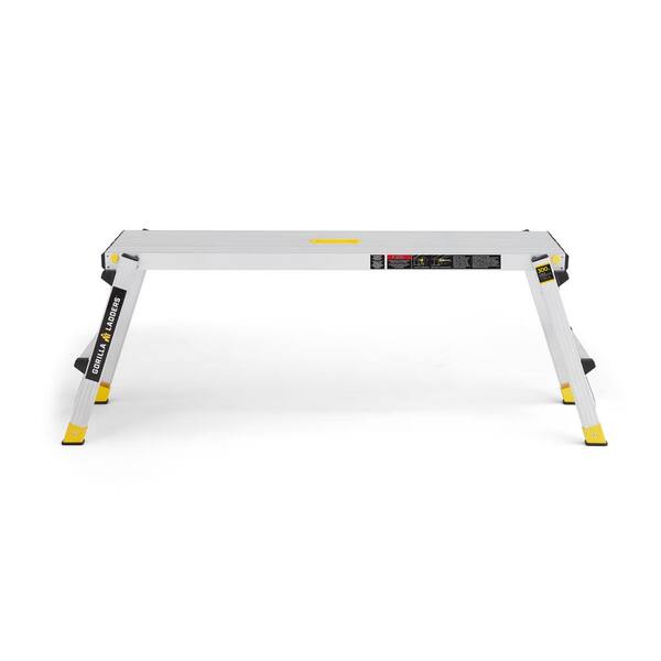 Gorilla Ladders - 4 ft. x 12 in. x 20 in. Aluminum Slim-Fold Work Platform, 300 lbs. Load Capacity