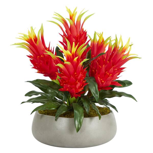 Nearly Natural 22 In Dragon Fruit Artificial Plant In Gray Garden Vase P1331 The Home Depot