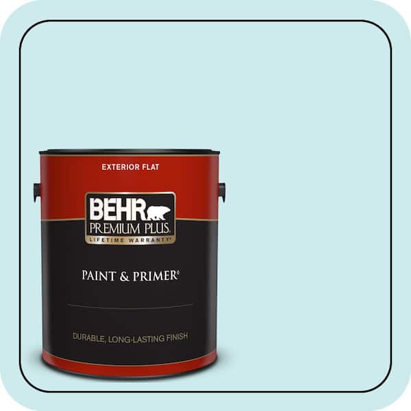 BEHR PREMIUM PLUS 1 gal. #520C-2 Fountain Spout Flat Exterior Paint & Primer