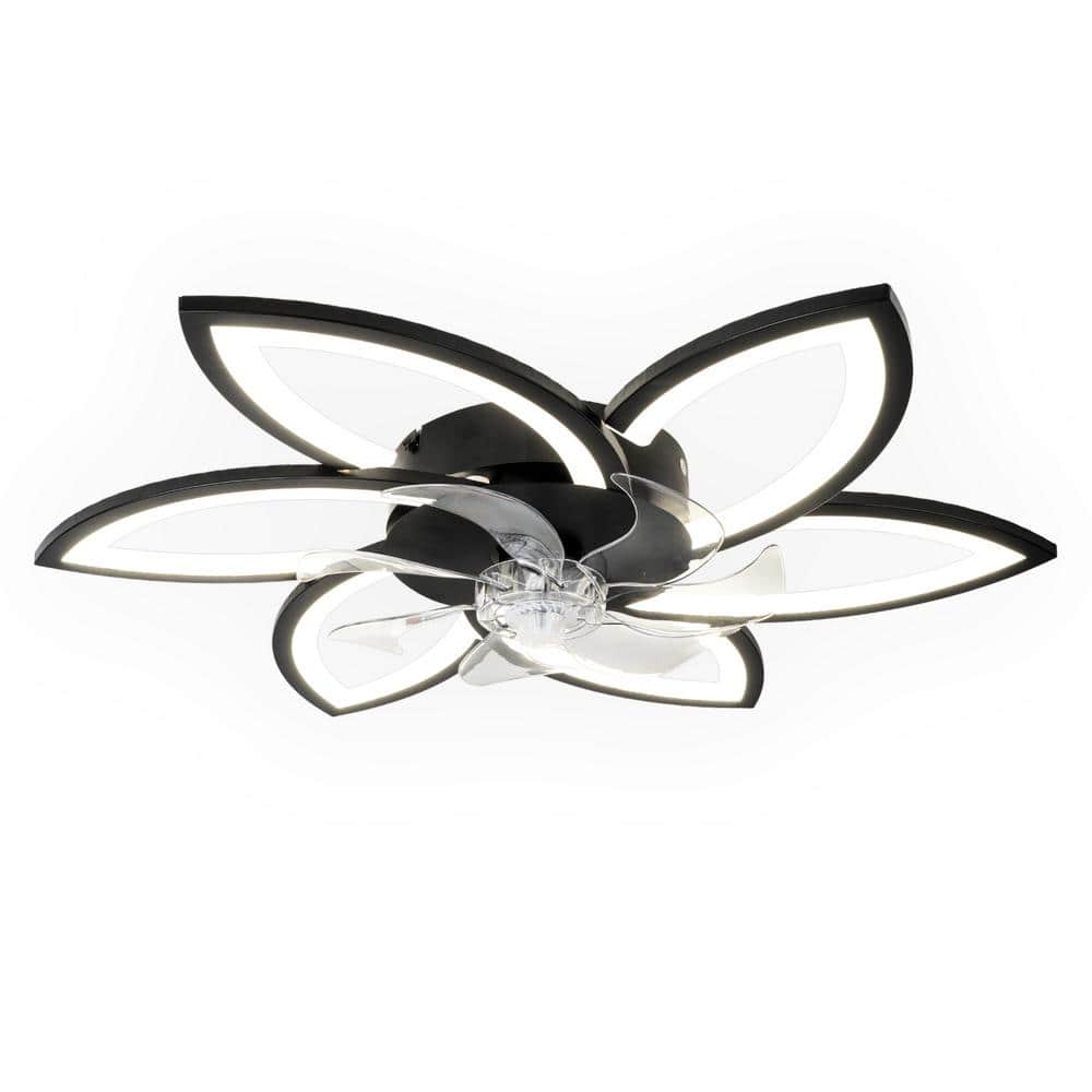 Indoor Fan Blade 1.15ft. Black 29.25 in. Ceiling Fan with Light, 120-Volt, 