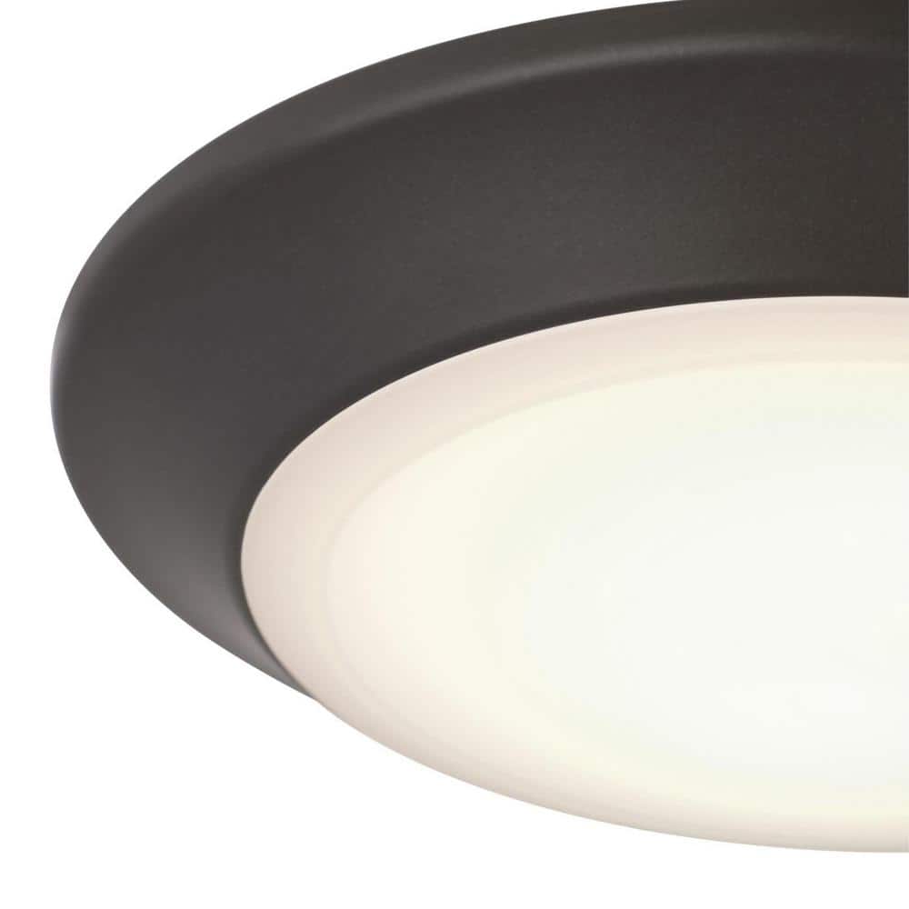 Makira 7.5" Black-Bronze LED Flush Mount with Frosted Glass