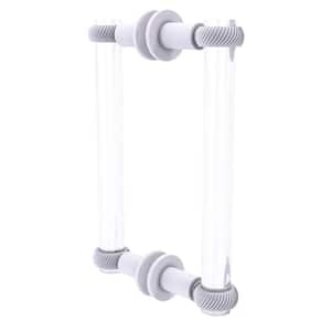 Clearview 8 in. Back to Back Shower Door Pull with Twisted Accents in Matte White