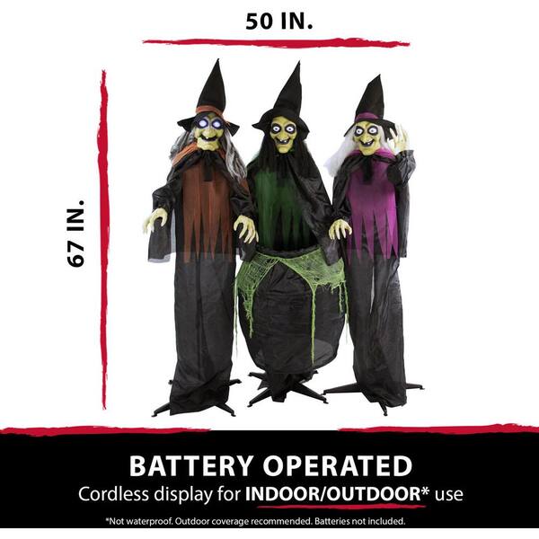 6ft Animated LED Wicked Cauldron Witch Indoor Outdoor Decoration Display Spooky 