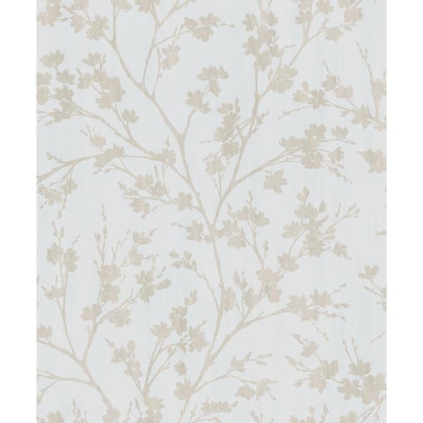Unbranded Secret Garden Greige and Beige Calming Branches Non-Woven Paper Non-Pasted Wallpaper Roll (Covers 57.75 sq.ft.)