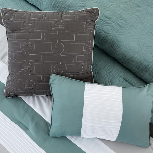 Kai Embellished Aqua King Comforter Set