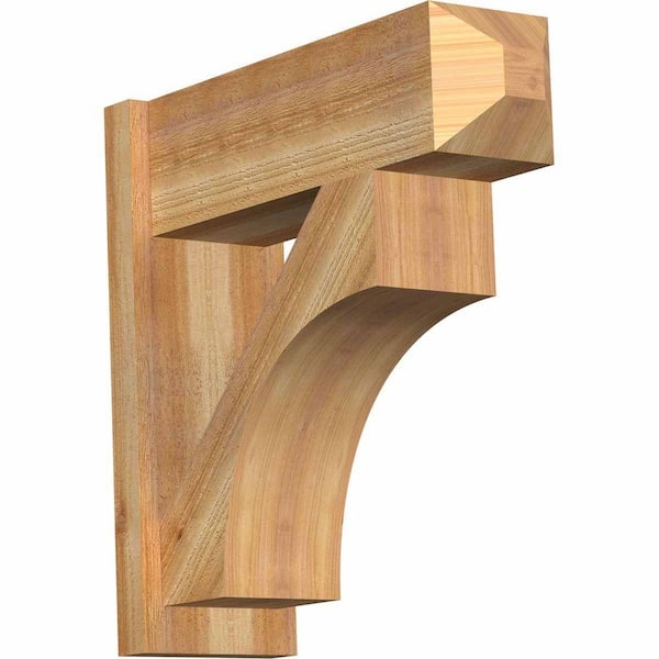 Ekena Millwork 8 in. x 24 in. x 24 in. Westlake Craftsman Rough Sawn Western Red Cedar Outlooker