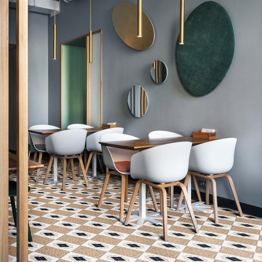 Grain Deco 8" Matte Porcelain Terrazzo Floor and Wall Tile
