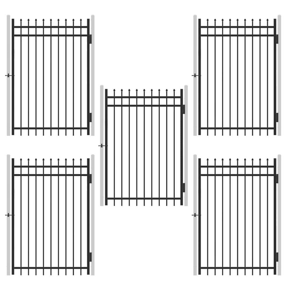 4 ft. x 6 ft. Pointed Pinnacle Anti-Rust Metal Fence Gate, Decorative Garden Gate (Pack of 5) price history on PriceWatchPro