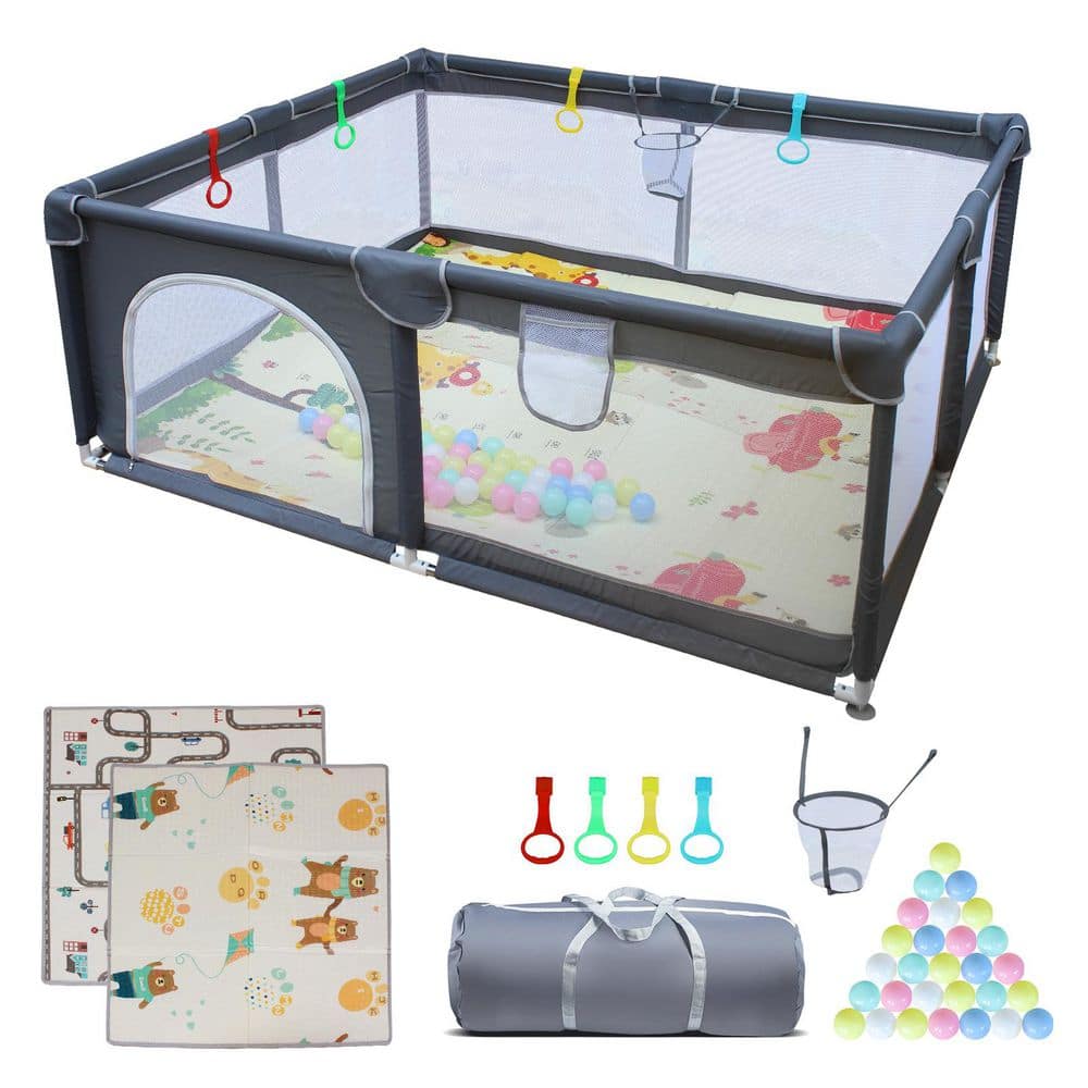 Black 71 in. x 59 in. Baby Playard Cloth with Anti-Slip Base for Indoor and Outdoor Use Care for Children and Pets price history on PriceWatchPro