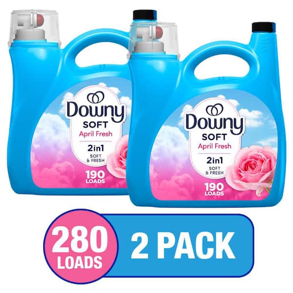 Downy Ultra April Fresh Scent Liquid Fabric Softener, 190-Loads, 140 oz. (2-Pack)