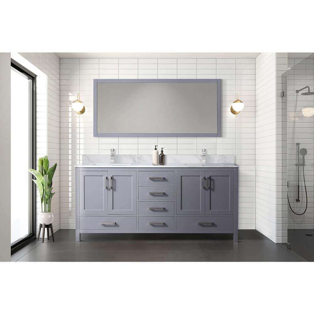 Jacques 72" Dark Grey Solid Wood Freestanding Vanity Cabinet