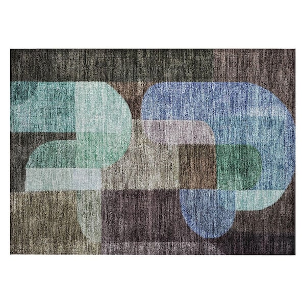 Chantille Machine Washable Indoor/Outdoor Abstract ACN1122 Brown 1 ft. 8 in. x 2 ft. 6 in. Area Rug