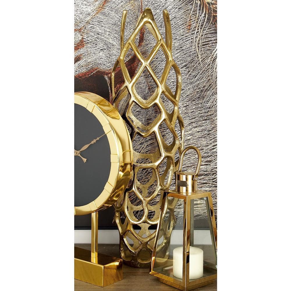 Gold Coral Decorative Metal Table Vase