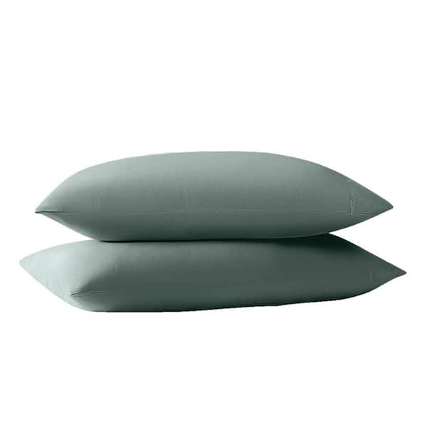 Truly Soft Green Recycled Polyester Solid Sage Standard Pillowcase Pair