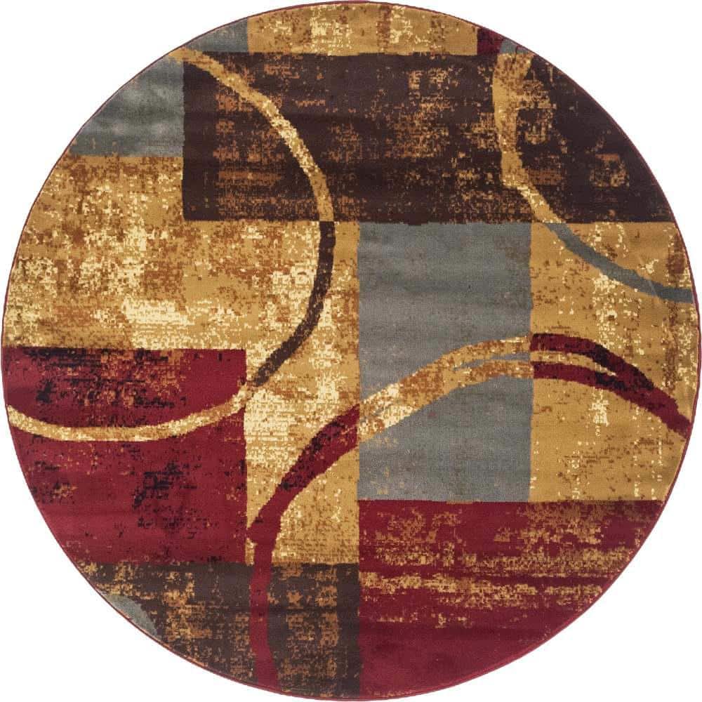 Unique Loom Barista Kouillou Multi 6 ft. 1 in. x 6 ft. 1 in. Area Rug