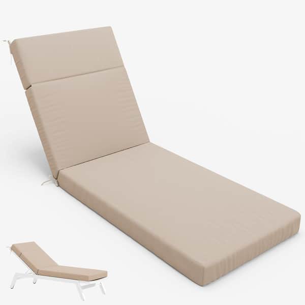 Kimunuk 71 in. x 21 in. x 4 in. Outdoor Water-Resistant Replacement Chaise Lounge Seat Cushion Sand