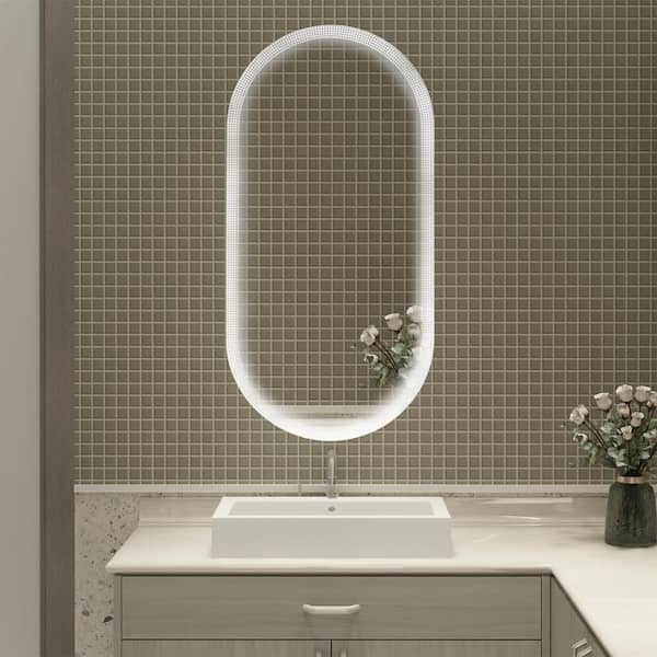 LED Bathroom Mirror with Lights, 60x28 Inch LED Backlit + Front Lighted  Bathroom Smart Mirror for Vanity with High Lume, Anti-Fog and Dimmable Light
