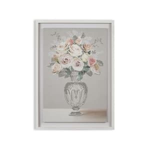 19.7 in. x 27.6 in. Rose Bouquet Vase Framed Floating Canvas Wall Art