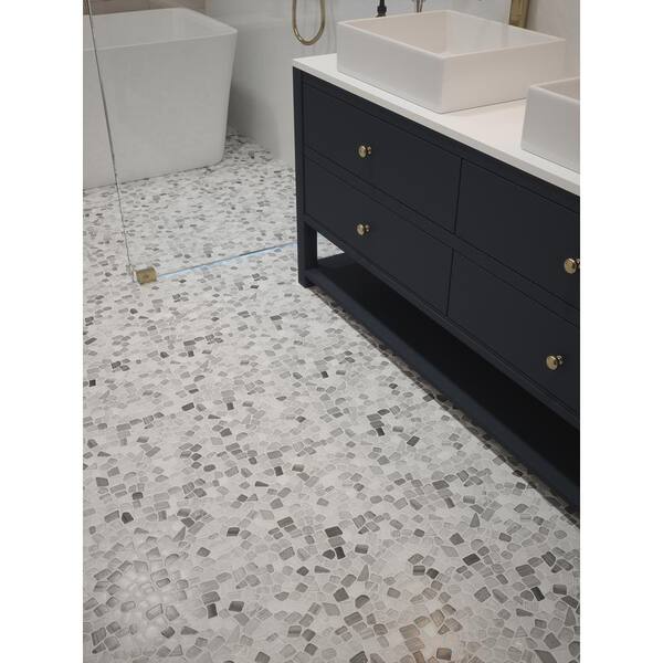 Best Seller         Jeffrey Court      Bailey Grey Pebble 12 in. x 12 in. x 10 mm Honed Natural Stone Mosaic Wall/Floor Tile