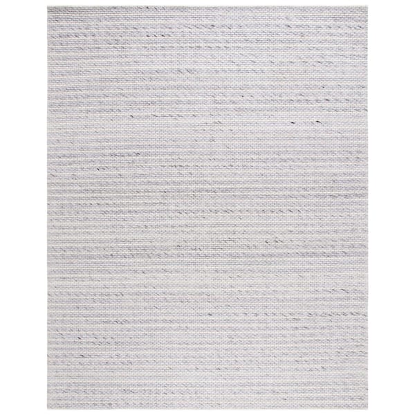 SAFAVIEH Marbella Light Grey Ivory 8 ft. X 10 ft. Border Striped Area Rug