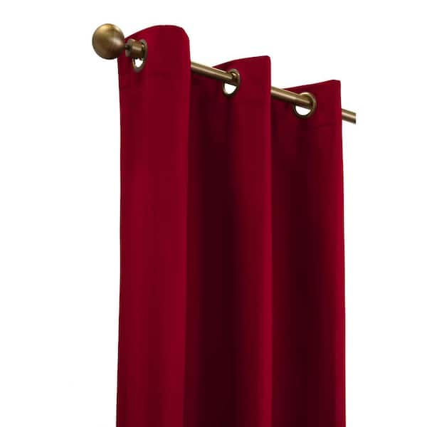 THERMALOGIC Weathermate Grommet Burgundy Cotton Smooth 40 in. W x 84 in. L Grommet Indoor Room Darkening Curtain (Double Panels)
