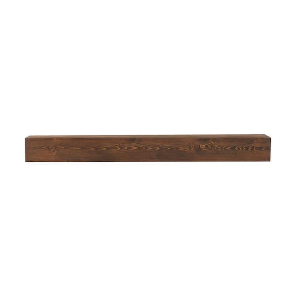 VEVOR Fireplace Mantel 8 in. W x 60 in. D x 6 in. H Natural Brown 50 lbs. Natural Wood Solid Decorative Wall Shelf
