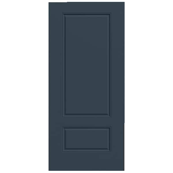 JELD-WEN 36 in. x 80 in. 2 Panel Euro Universal/Reversible Revival Blue Steel Front Door Slab