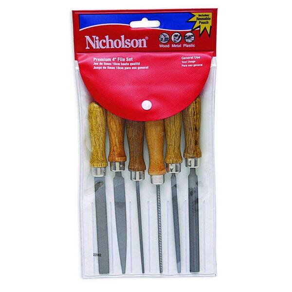 Nicholson 4 in. American Pattern File Set with Pouch (6-Piece)