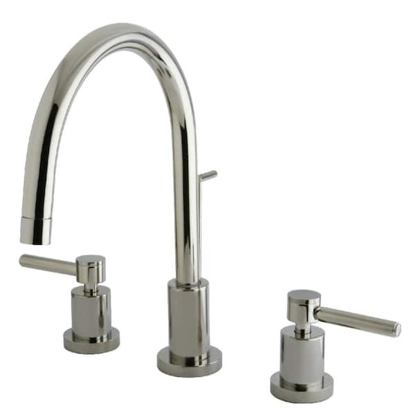 Kingston Brass Concord 8 in. Widespread 2-Handle Bathroom Faucet in Polished Nickel