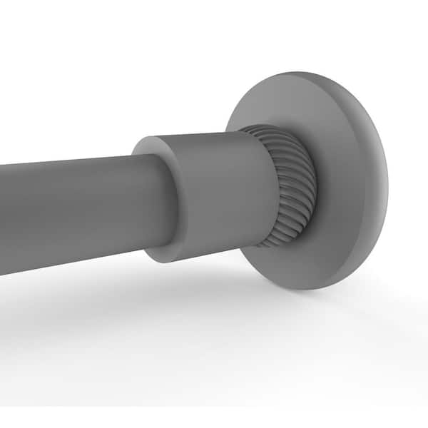 Allied Brass Skyline Collection 72 in. Brass No Additional Features Shower Curtain Rod Brackets with Twist Accents in Matte Gray
