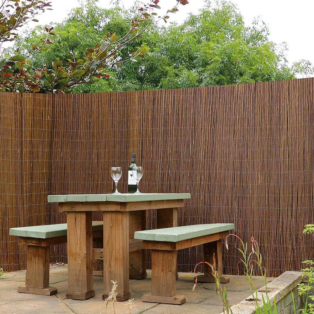 Natural Brown Willow Wood Rolled Garden Fence 6ft x 16ft