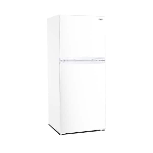 narrow white refrigerator