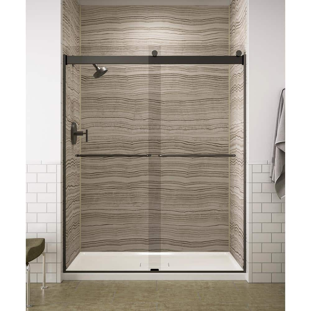 Kohler Levity In W X In H Frameless Sliding Shower Door In Anodized Dark Bronze K