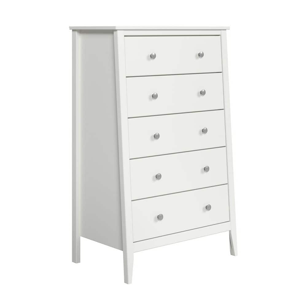 Solid Wood 5-Drawer Dresser 29.92 in. W in White - thumbnail 2