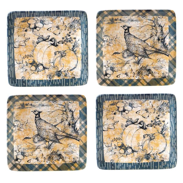 Certified International 6 in. Harvest Gatherings Multicolored Earthenware Canape Plate (Set of 4)