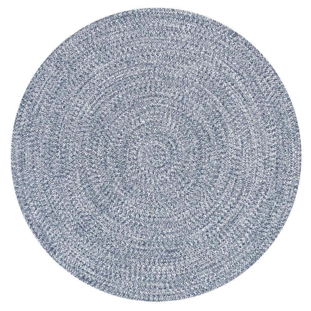 nuLOOM Lefebvre Casual Braided Light Blue 4 ft. Indoor/Outdoor Round ...