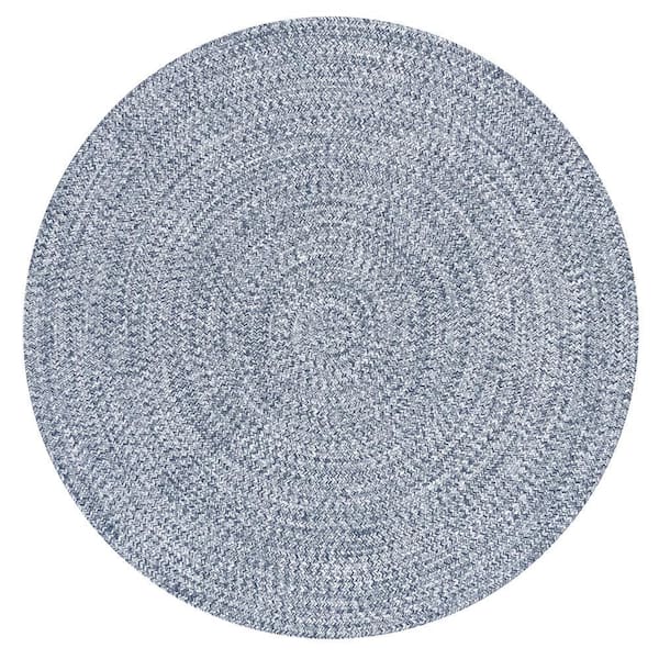nuLOOM Lefebvre Casual Braided Light Blue 8 ft. Indoor/Outdoor Round Patio Rug