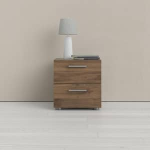 Austin 2-Drawer Walnut Nightstand 16.65 in. H x 15.75 in. W x 15.85 in. D