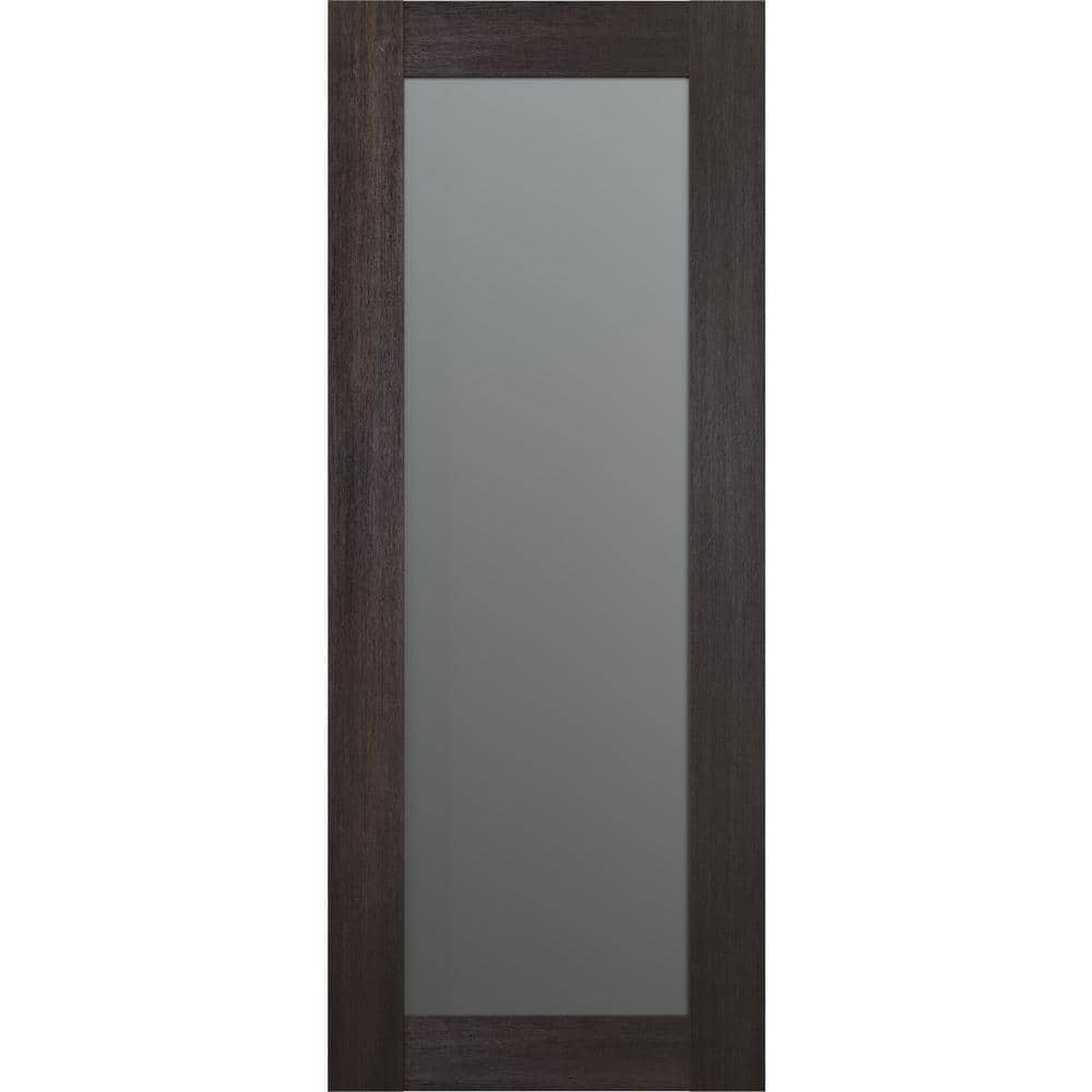 Avon White Frosted Glass and Pine French Door, 17" x 79"
