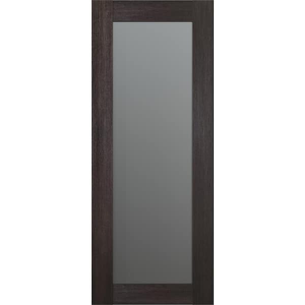 Belldinni Vona 207 24 in. x 80 in. Solid Composite Core Full Lite Frosted Glass Veralinga Oak Prefinished Wood Interior Door Slab