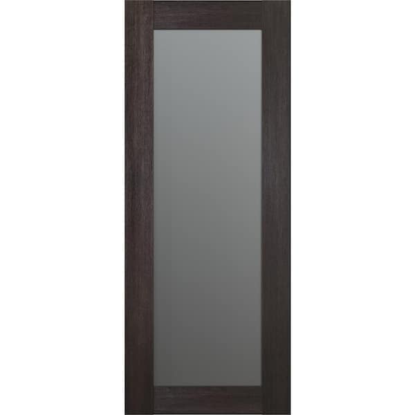 Belldinni Vona 207 32 in. x 80 in. Solid Composite Core Full Lite Frosted Glass Veralinga Oak Prefinished Wood Interior Door Slab