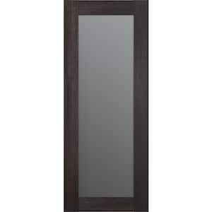 Vona_207 36 in. W x 80 in. H Solid Core Full Lite Frosted Glass Veralinga Oak Prefinished Wood Interior Door Slab