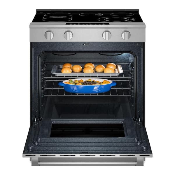 30 in. 5 Burner Elements Slide-In Electric Range in Fingerprint Resistant Stainless Steel with Grill Mode