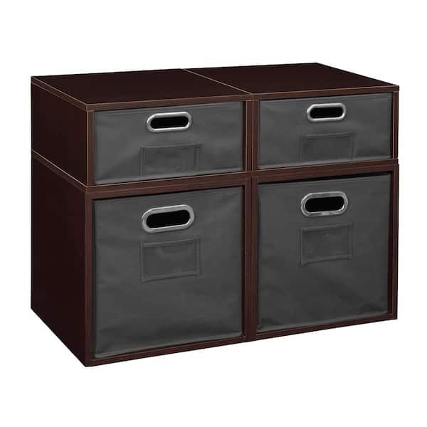 Regency 19.5 in. H x 26 in. W x 13 in. D Brown Wood 4-Cube Organizer