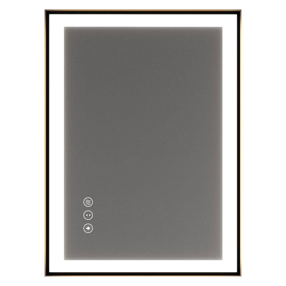 48 in. W x 40 in. H Rectangular Framed LED Anti-Fog Wall Bathroom Vanity Mirror in Black with Backlit and Front Light price history on PriceWatchPro