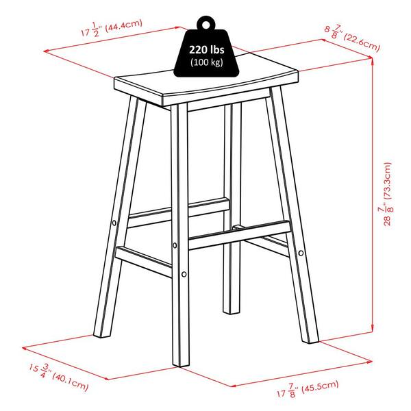 WINSOME WOOD Satori 29 in. Saddle Seat Walnut Bar Stool
