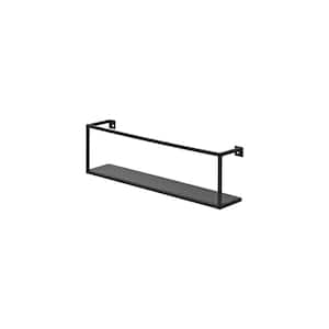 AQUARIUM 15.7 in. x 3.1 in. x 4.7 in. Black Steel Decorative Wall Shelf with Brackets